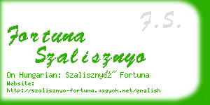 fortuna szalisznyo business card